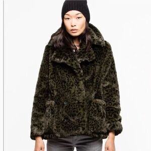 Zadig & Voltaire Miles Leo Faux Fur Coat, Leopard Print
